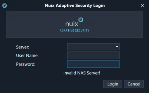 Invalid Server error.